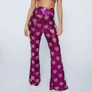 SEQUIN HEART PANTS